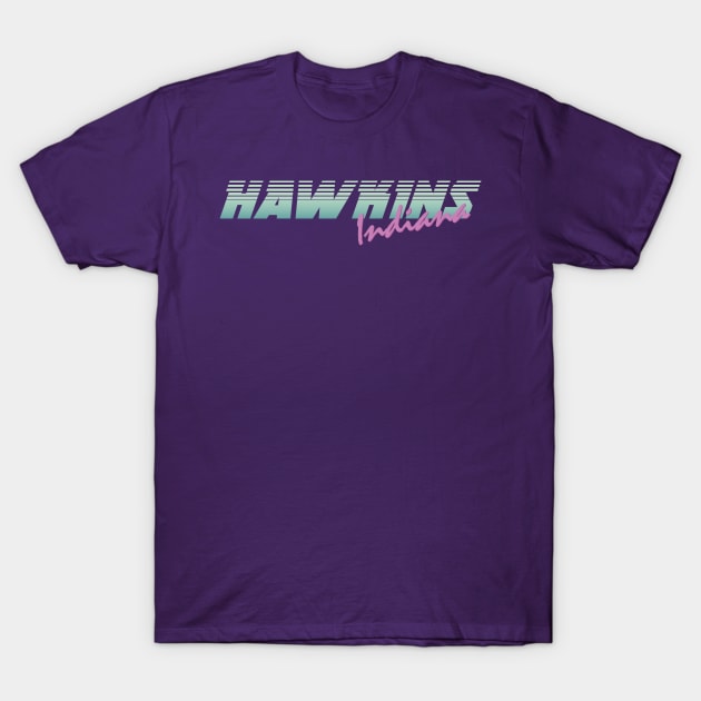 Stranger Things - Hawkins Indiana T-Shirt by Dopamine Creative